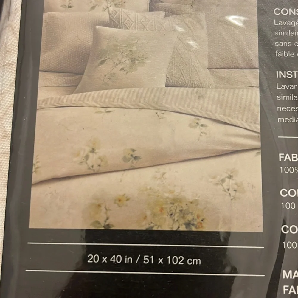 Ralph Lauren Lakeview Lattice King Pillowcase X 2 cream tan new 20”x40”